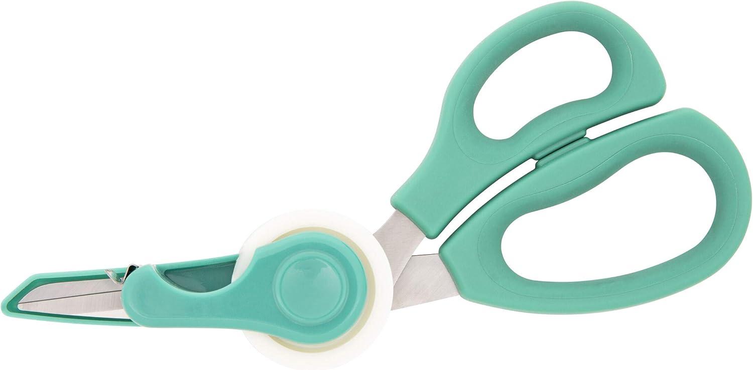 image:imageSabatier 2in1 AllPurpose Scissors Gift Wrap Scissors with Removable Tape Dispenser Blade Cover UltraSharp Stainless Steel MultiPurpose Scissors for Office and Home 114Inch RedGreen