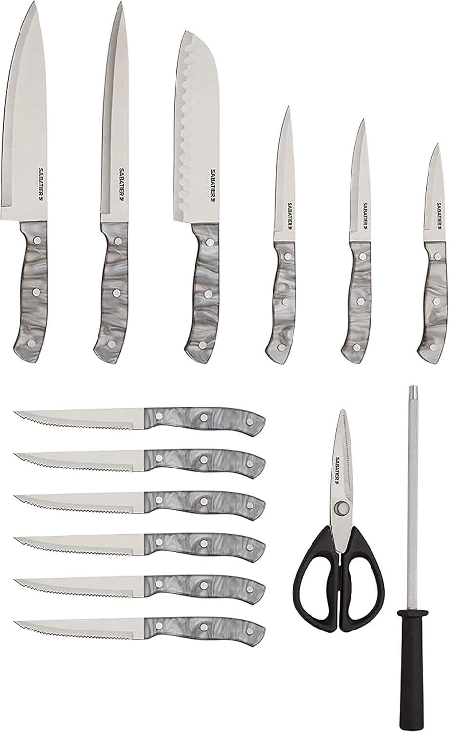 image:imageSabatier 5255854 Triple Rivet Knife Block Set 15Piece BlackBlack