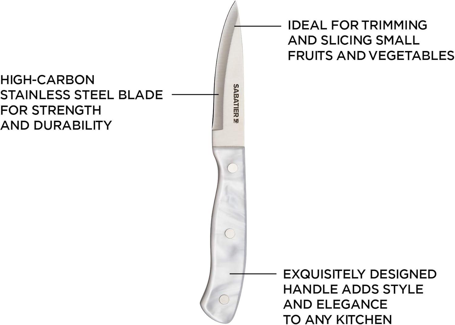 image:imageSabatier 5255854 Triple Rivet Knife Block Set 15Piece BlackWhite