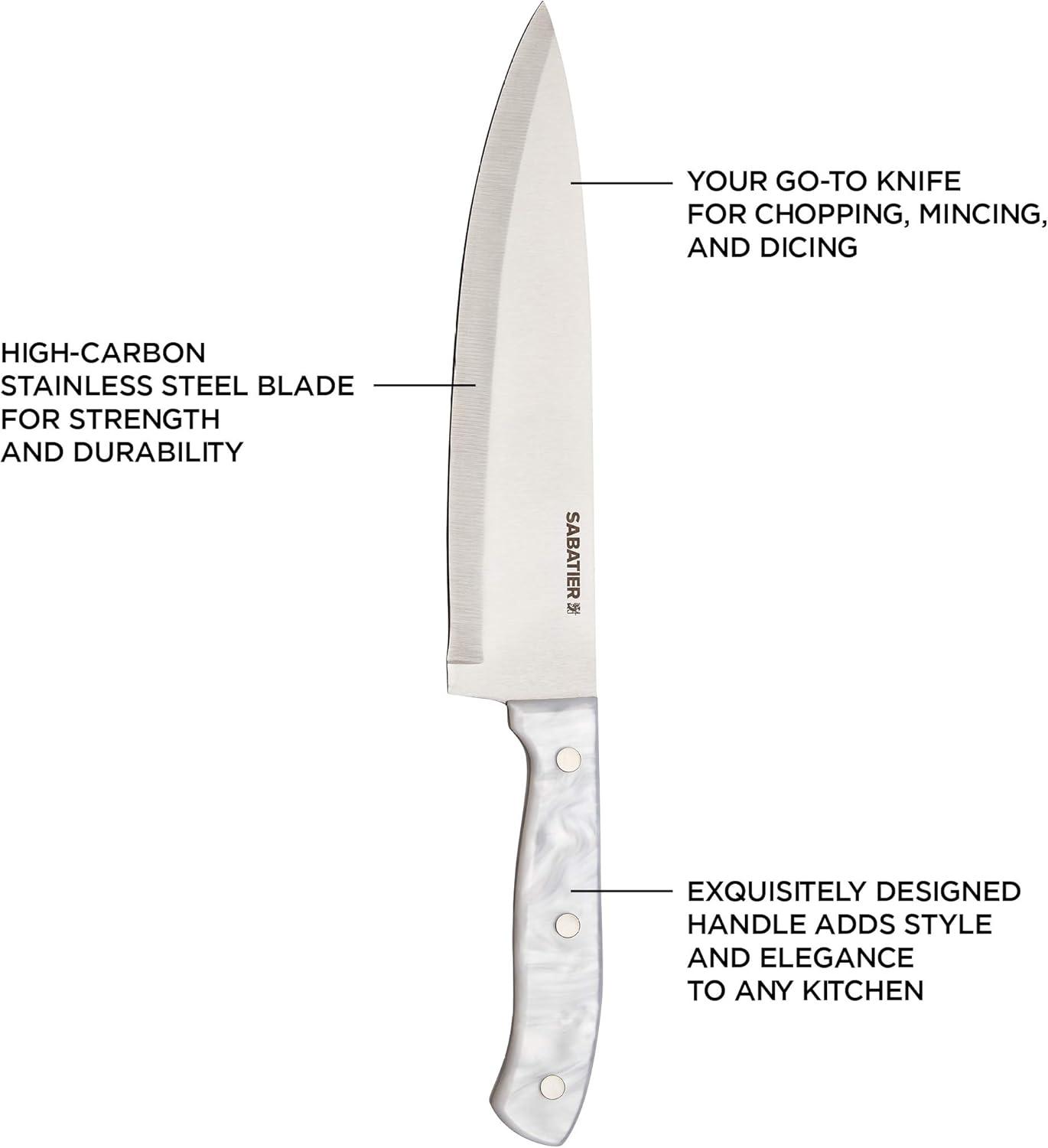 image:imageSabatier 5255854 Triple Rivet Knife Block Set 15Piece BlackWhite