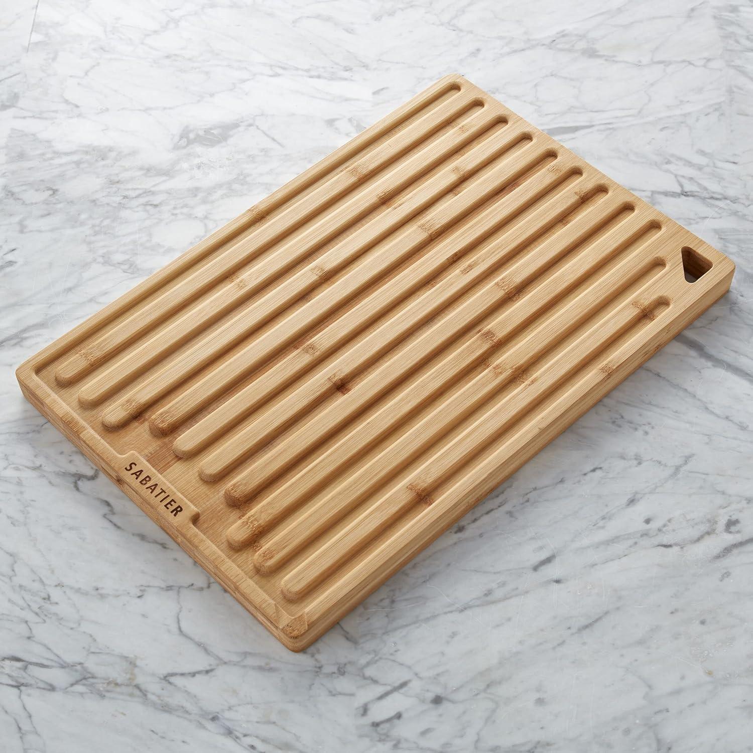 image:imageSabatier ExtraLarge Bamboo Cutting Board with Juice Trench amp Handles Reversible Kitchen Chopping Board for Meal Prep amp Serving Bread Board with Grooves for Charcuterie 12 x 1818L x 12W