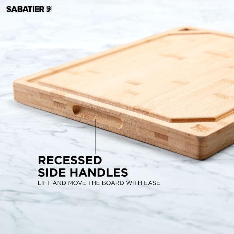 image:imageSabatier ExtraLarge Bamboo Cutting Board with Juice Trench amp Handles Reversible Kitchen Chopping Board for Meal Prep amp Serving Bread Board with Grooves for Charcuterie 12 x 1814L x 11W