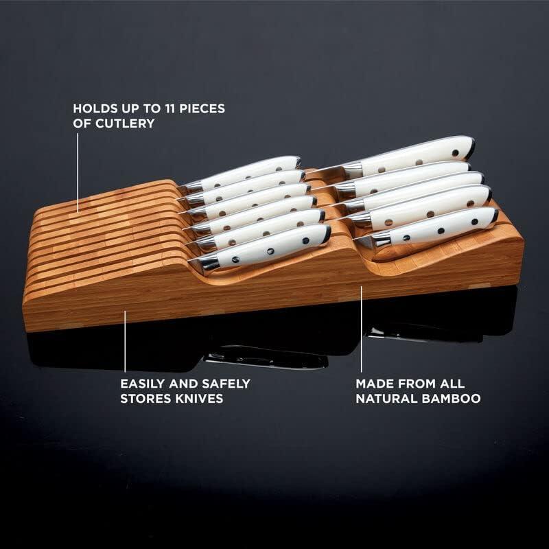 image:imageSabatier In Drawer Knife Organizer 11 Slots Bamboo Knife Block Kitchen Storage Holder for 11 Knives Kitchen Knife Organizer11 Slots