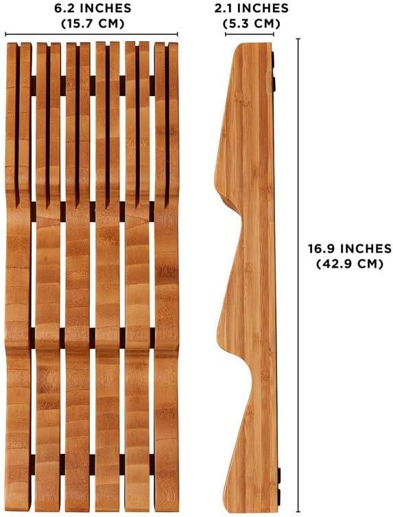 image:imageSabatier In Drawer Knife Organizer 11 Slots Bamboo Knife Block Kitchen Storage Holder for 11 Knives Kitchen Knife Organizer11 Slots