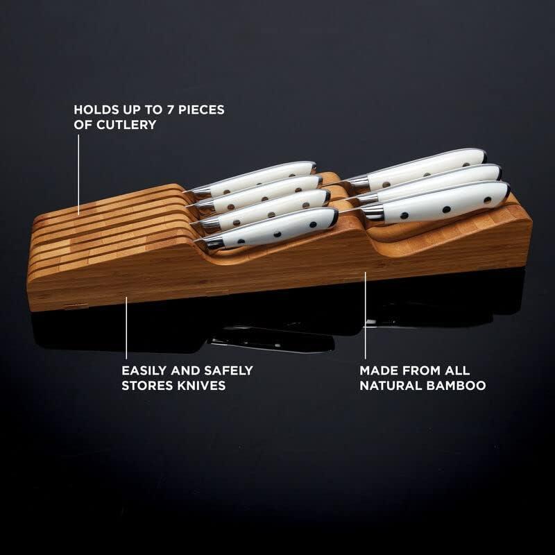 image:imageSabatier In Drawer Knife Organizer 11 Slots Bamboo Knife Block Kitchen Storage Holder for 11 Knives Kitchen Knife Organizer7 Slots