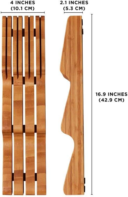 image:imageSabatier In Drawer Knife Organizer 11 Slots Bamboo Knife Block Kitchen Storage Holder for 11 Knives Kitchen Knife Organizer7 Slots