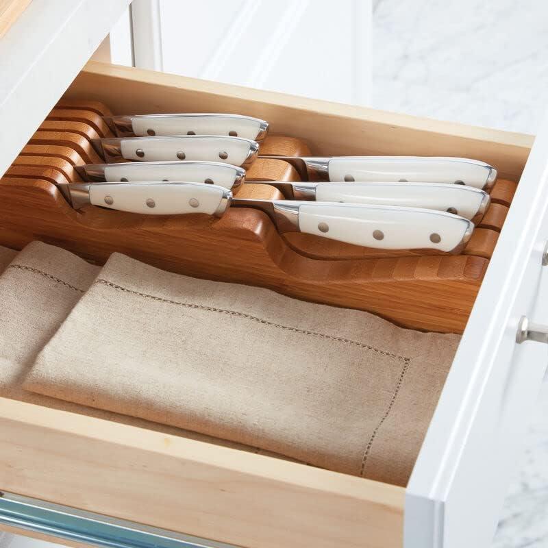 image:imageSabatier In Drawer Knife Organizer 11 Slots Bamboo Knife Block Kitchen Storage Holder for 11 Knives Kitchen Knife Organizer7 Slots
