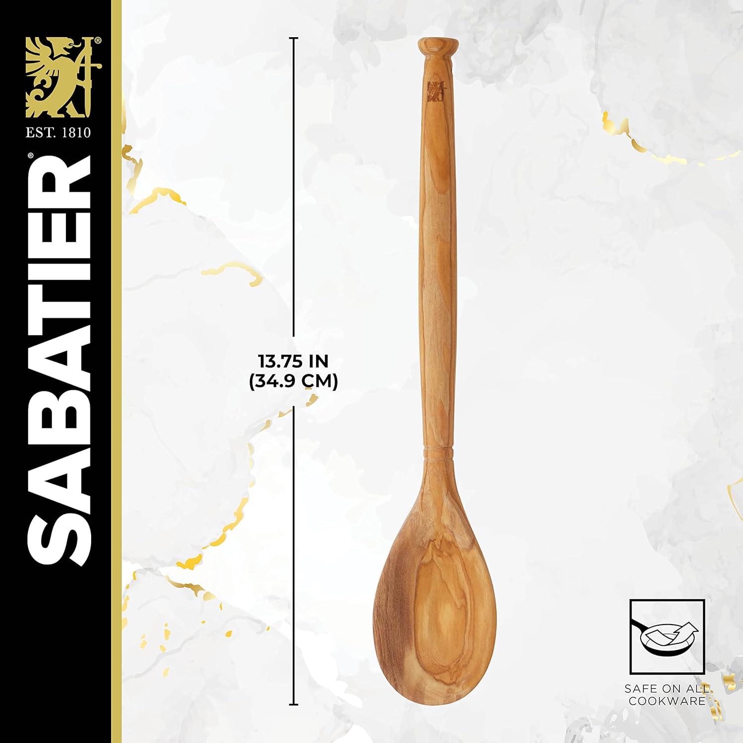 image:imageSabatier Olivewood AllPurpose Spoon Perfect for stirring mixing basting or serving 14Inch1376 x 272 x 083 inches
