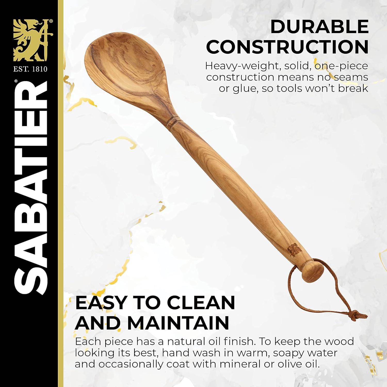 image:imageSabatier Olivewood AllPurpose Spoon Perfect for stirring mixing basting or serving 14Inch1376 x 272 x 083 inches