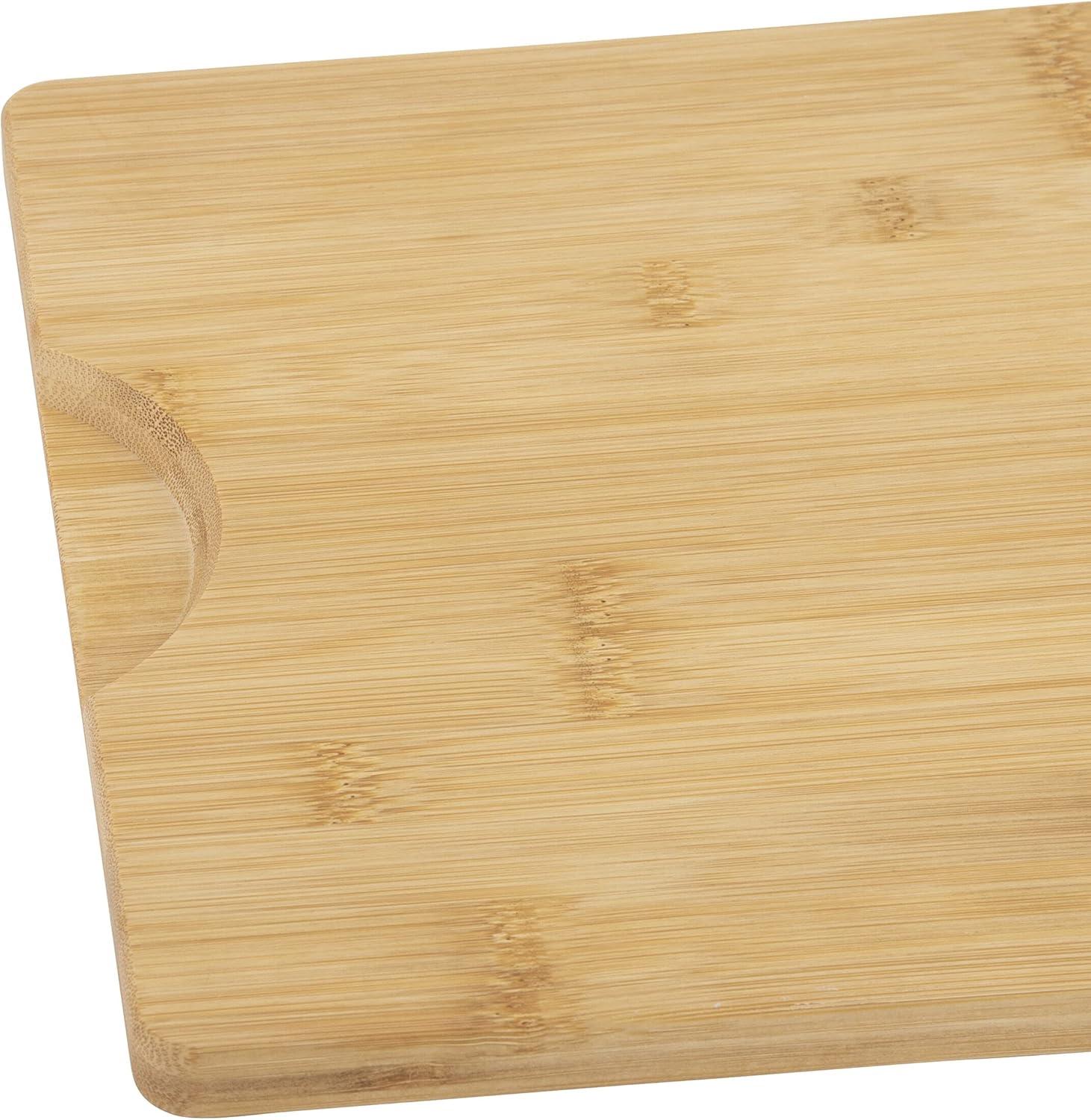 image:imageSabatier Reversible Bamboo Charcuterie Board with Recessed Handles Decorative Kitchen Cutting Board for Entertaining and Meal Prep Cheese Board with Serving Guide 11 x14Bamboo