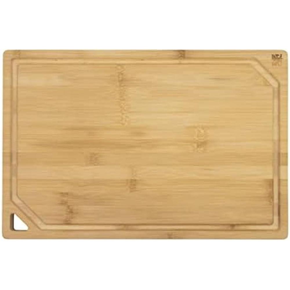 image:imageSabatier ExtraLarge Bamboo Cutting Board with Juice Trench amp Handles Reversible Kitchen Chopping Board for Meal Prep amp Serving Bread Board with Grooves for Charcuterie 12 x 1818L x 12W