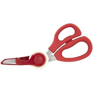 image:imageSabatier 2in1 AllPurpose Scissors Gift Wrap Scissors with Removable Tape Dispenser Blade Cover UltraSharp Stainless Steel MultiPurpose Scissors for Office and Home 114Inch RedRed