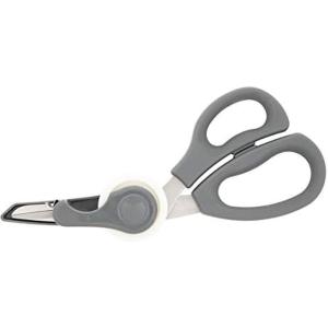 image:imageSabatier 2in1 AllPurpose Scissors Gift Wrap Scissors with Removable Tape Dispenser Blade Cover UltraSharp Stainless Steel MultiPurpose Scissors for Office and Home 114Inch RedGray