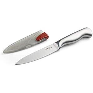 image:imageSabatier Forged Stainless Steel Slicing Knife with Edgekeeper SelfSharpening Blade Cover HighCarbon Stainless Steel Kitchen Knife RazorSharp Knife to Cut Fruit Vegetables and more 8Inch45Inch Utility Knife