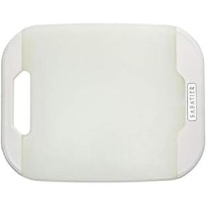 image:imageSabatier Plastic Cutting Board with NonSlip Edges Dishwasher Safe Poly Chopping Board for Kitchen with Easy Grip Handle 11inch x14inch WhiteWhite